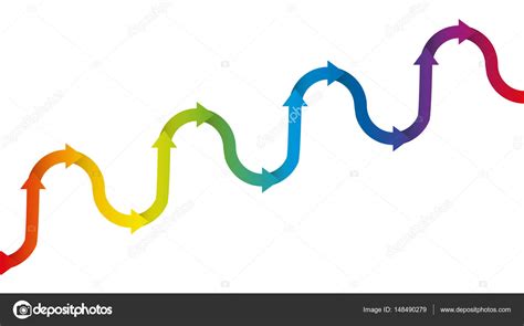 gradual upward trend symbol rainbow colored arrows stock vector  furian