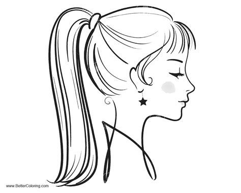 girly coloring pages beautiful face  printable coloring pages