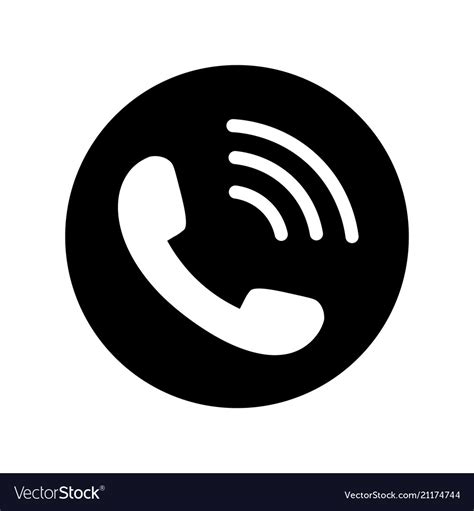 phone icon  black circle telephone symbol vector image