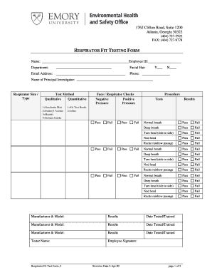 qualitative respirator fit test form fill  sign printable template