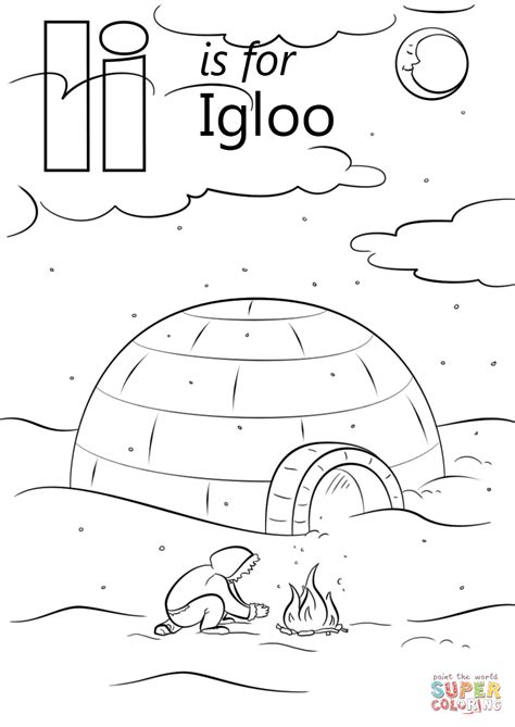 letter    igloo coloring page  printable coloring pages