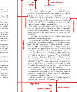 print formatting page size  margins  thompson writes