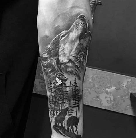 40 Wolf Forearm Tattoo Designs For Men Masculine Ink Ideas