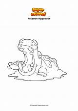 Pokemon Hippowdon sketch template