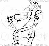 Waving Goodbye Cartoon Coloring Man Happy Clipart Bye Guy Toonaday Outlined Vector Pages Farewell Getcolorings Getdrawings Clip sketch template