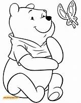 Pooh Winnie Coloring Pages Butterfly Disneyclips Nature Funstuff sketch template