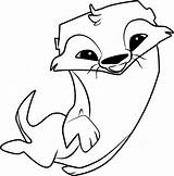 Jam Animal Coloring Pages Otter Printable sketch template