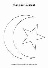 Colouring Crescent Star Eid Moon Pages Coloring Ramadan Kids Stars Activity Colour Cards Mosque Activityvillage Shape Happy Tracing Holiday Crafts sketch template