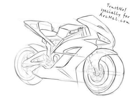 easy superbike drawing   draw  motorcycle step  step easy