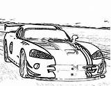Coloring Dodge Viper Car Pages Racing Acr Srt10 Cars Ram Classic sketch template