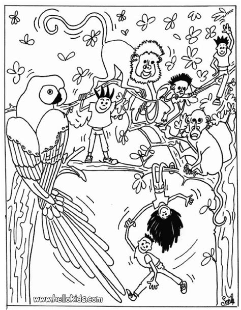 jungle coloring pages  coloring kids