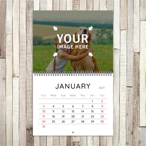 custom minimalist photo calendar add   customize