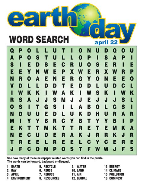 earth day word search  coloring pages  kids