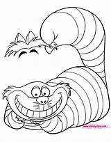 Alice Wonderland Cat Coloring Cheshire Pages Disney Drawing Book Getdrawings sketch template