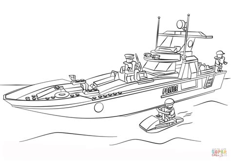 lego police boat coloring page  printable coloring pages