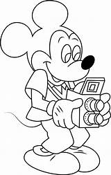 Mouse Mickey Coloring Pages Camera Kids M16 Printable Outline Rocks Color Print Drawing Categories Getdrawings Getcolorings sketch template