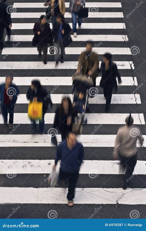 people crossing  street stock image image  diversity