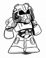 Fallout Power Armor Coloring Pages Drawing Template Sketch sketch template
