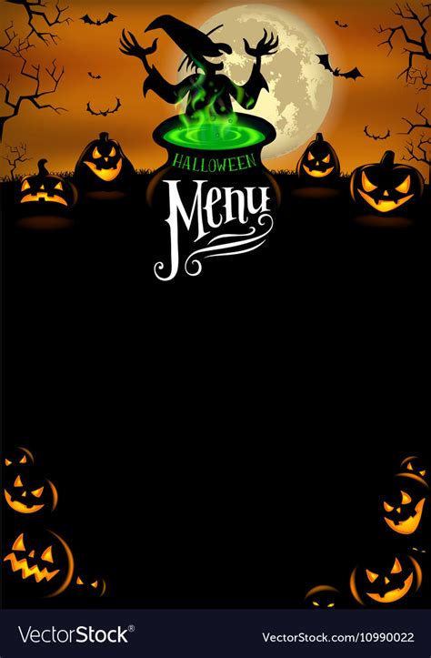 halloween menu template royalty  vector image