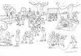 Drawing Playground Coloring Pages Equipment Park Scene Getcolorings Fun Color Printable Pic Drawings Paintingvalley sketch template