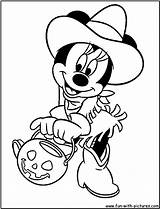 Halloween Coloring Minnie Mouse Pages Printable Disney Minniemouse Kids Mickey Color Colouring Print Fun sketch template