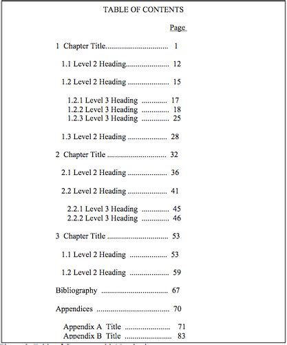 sample   table  content  style   table  contents sample tut sample tut