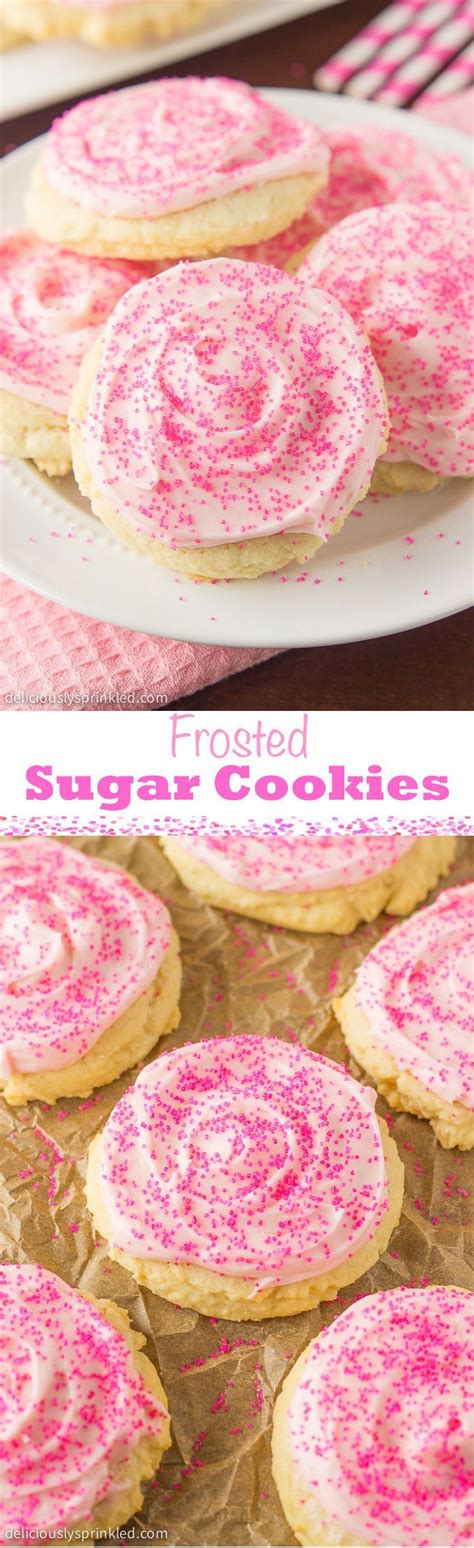 frosted sugar cookies deliciously sprinkled sugar