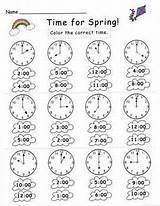 Time Telling Kindergarten Hour Spring Worksheet Worksheets Half Clocks Math Set Clock Teacherspayteachers Kids Two Past Printable Hora La Actividades sketch template