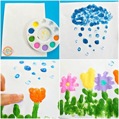 april showers bring  flowers fingerprint craft    spring