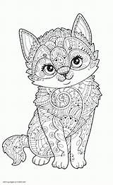 Coloring Animal Pages Adults Animals Adult Printable Cute Cat Print Colouring Sheets Kids Books Mandala Zoo Info Puppy Kawaii Look sketch template