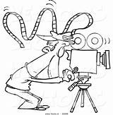 Camera Cartoon Coloring Man Outline Film Vector Crazy Movie Leishman Ron Royalty Sketch Template sketch template