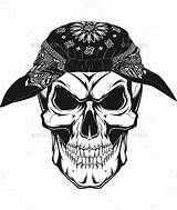 Skull Bandana Logo Tattoos Bandanas Graphicriver Clipart Human sketch template