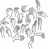 Coloring Pages Hands Cupped Drawing sketch template