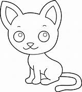 Cat Coloring Cute Clipart Kitten Line Cartoon Clip Kitty Cliparts Color Pink Simple Kittens Kids Library Nose Clipartbest Sleeping Tunes sketch template