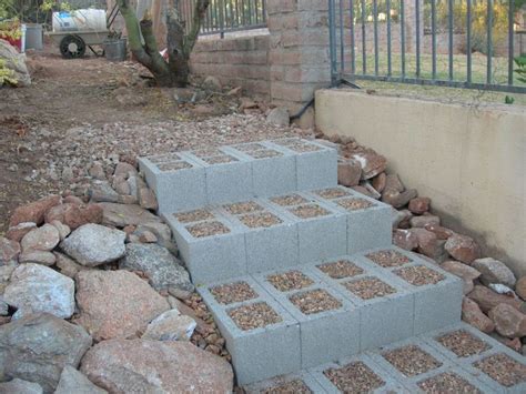 cinder block steps concrete block stairs home design ideas  pictures  images garden