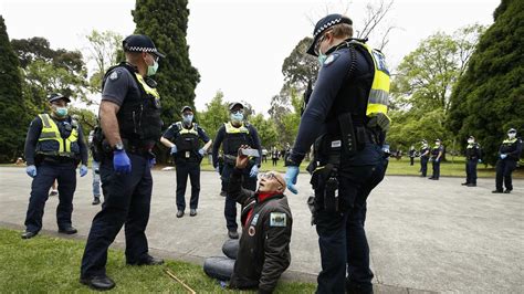 Melbourne Anti Lockdown Protest Cop Taken To Hospital The Courier Mail