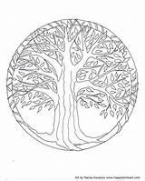 Coloring Tree Pages Life Celtic Adult Adults Mandala Willow Simple Printable Family Spring Young Print Weeping Color Template Cool Happyfamilyart sketch template