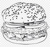 Burger Hamburger Fries Coloring sketch template