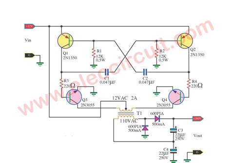 dc  ac converter circuit diagram wiring diagram dc ac inverter   tutorial