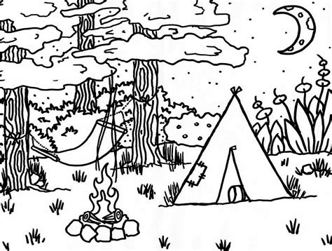 camping coloring pages printable  getdrawings