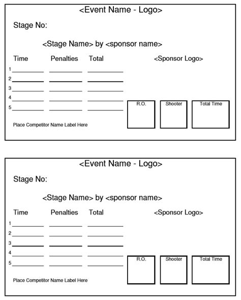 sample score sheet template  printable samples