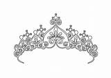 Crown Tiara Princess Coloring Drawing Pages Printable Queen Template Tiaras Easy Simple Line Girls Colouring King Draw Kids Queens Prince sketch template