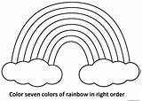 Rainbow Coloring Pages Printable Colors Preschool Kids Clipart Rainbows Seven Colouring Colours Print Color Freekidscoloringpage Gold Popular Pdf Birthday Total sketch template
