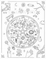 Pagan Wiccan sketch template