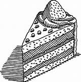 Cake Slice Coloring Pages Piece Strawberry sketch template