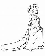 Coloring Pages Queen Colouring Princess sketch template