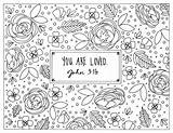 Coloring Loved Printable Pages Quotes Color Adult Bible Verse John Choose Board sketch template