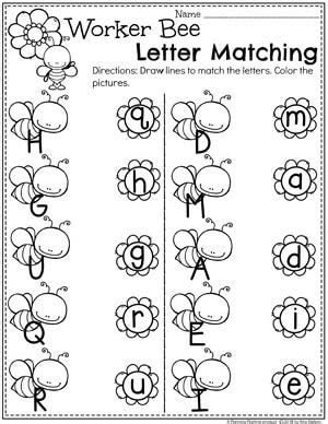 letter matching worksheets   preschool bug theme preschool bugs