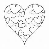 Heart Inside Hearts Frame Vector sketch template