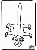 Monkey Papercraft Funnycoloring Cut Advertisement sketch template